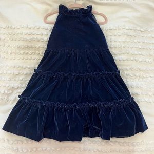 Janie and Jack Navy Velvet Toddler Dress 18-24 months